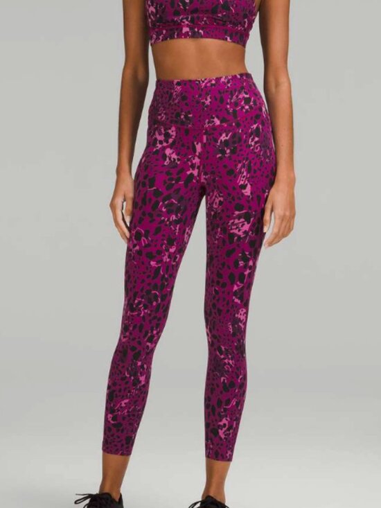 lululemon athletica Pants - Lululemon High Base Pace High-Rise Running Tight 6 Pink Animal Print Leggings